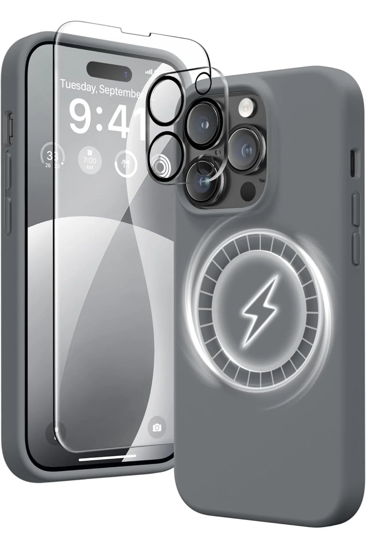 iphone 15 pro case set with kiwi magsafe feature (3 in 1 combination cases) iphone 15 pro case set with kiwi magsafe feature (3 in 1 combination cases)