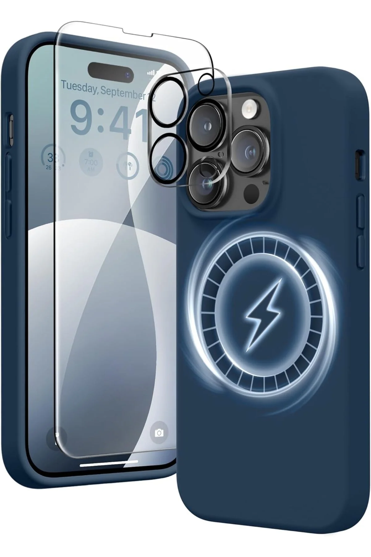 iphone 15 pro case set with kiwi magsafe feature (3 in 1 combination cases) iphone 15 pro case set with kiwi magsafe feature (3 in 1 combination cases)